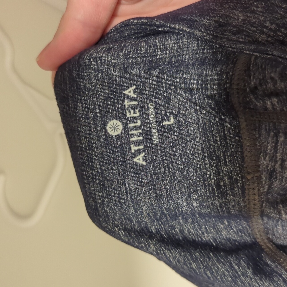 Athleta Chaturanga Leggings Extra Womens Large L Heather Blue Yoga Crop - Picture 3 of 3